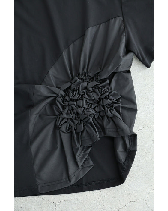 紫陽花シャーリングTシャツトップス