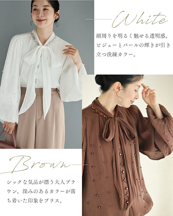 纏うジュエリーブラウス