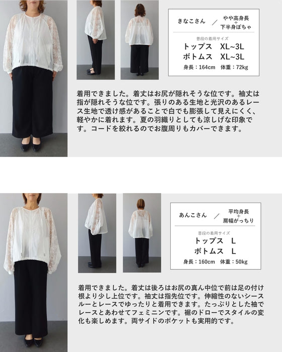 二の腕ぼかし レースブルゾン