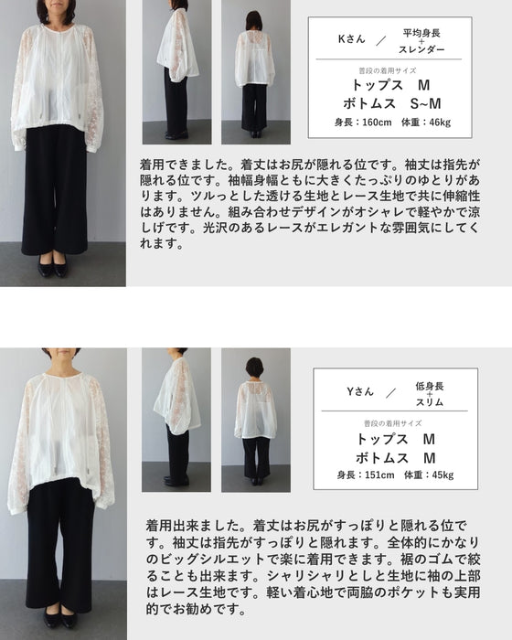 二の腕ぼかし レースブルゾン