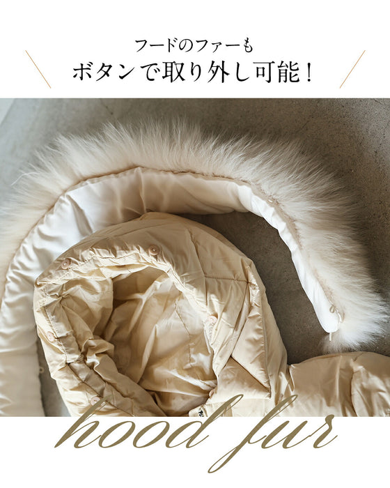 美シルエット ファー付きミドルダウン