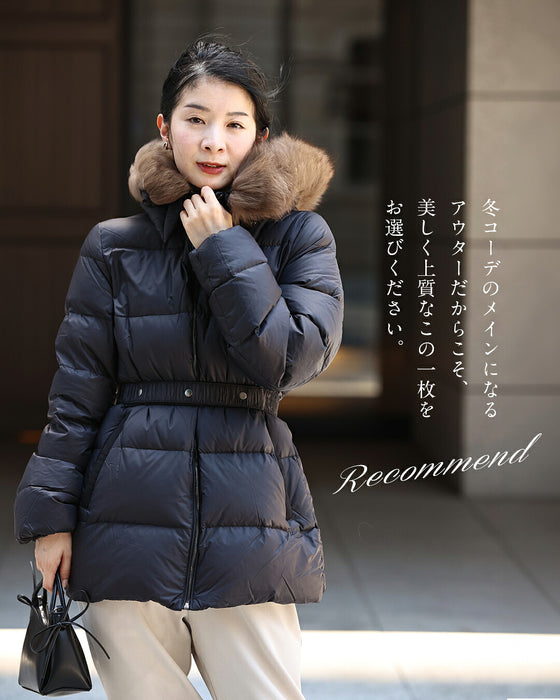 美シルエット ファー付きミドルダウン