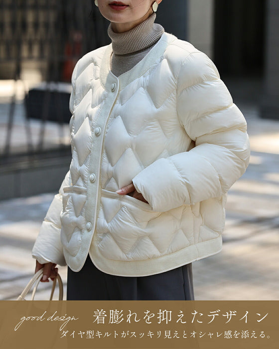 ジャケット見え軽量ノーカラーダウン