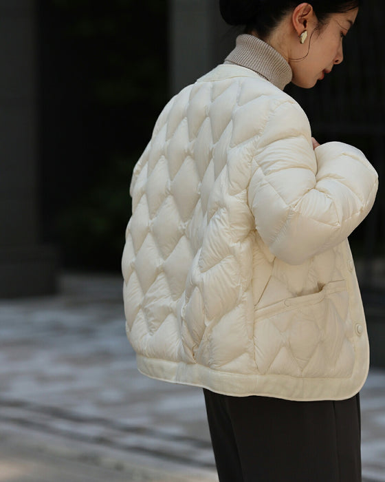 ジャケット見え軽量ノーカラーダウン