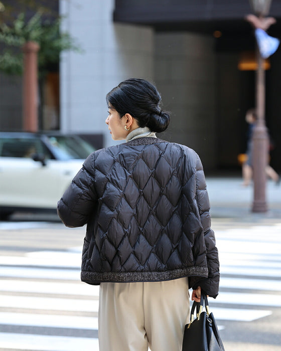 ジャケット見え軽量ノーカラーダウン