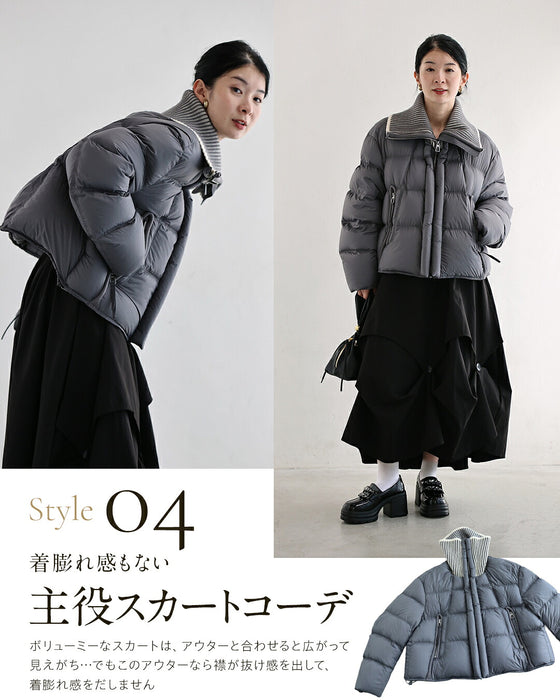 【予約商品】小顔みえ 大きな襟の2wayショートダウン