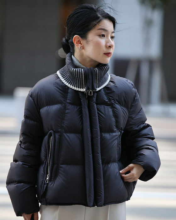 【予約商品】小顔みえ 大きな襟の2wayショートダウン