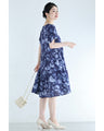 静寂に咲くシノワズリな花柄ミニワンピース