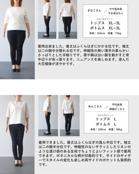 水彩ボタニカルの涼風ミディアムワンピース