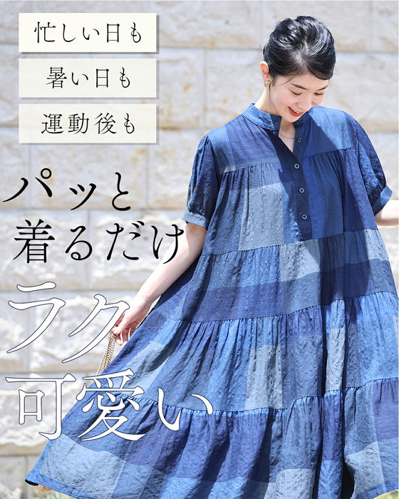 パッと着るだけ ラク可愛い チェックワンピース