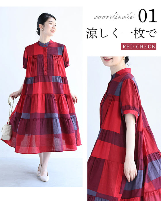 パッと着るだけ ラク可愛い チェックワンピース