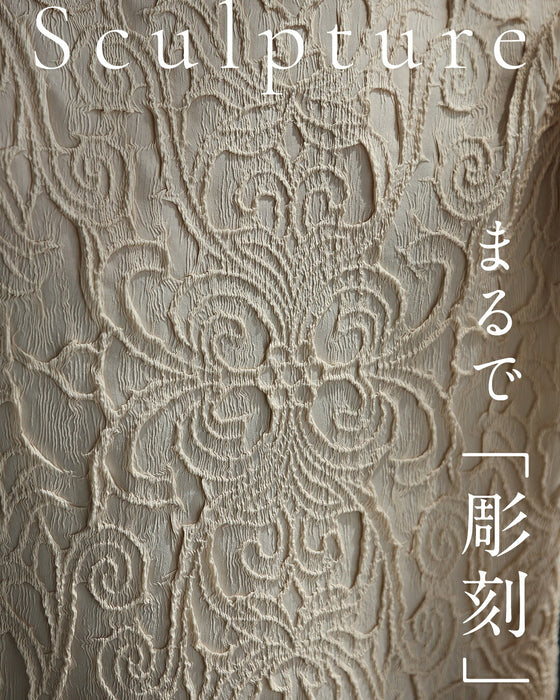 「彫刻」ダマスク柄の長袖トップス