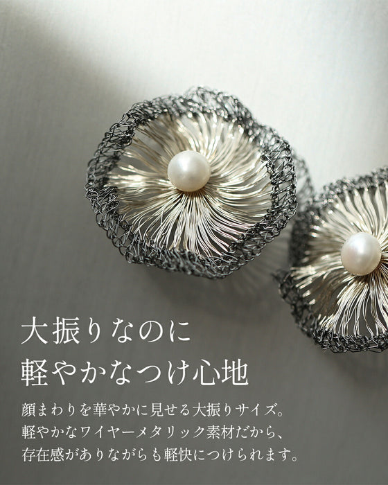 【返品・交換不可】ワイヤーアートのポピーピアス