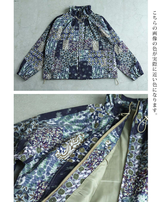四季のボタニカル柄ブルゾン