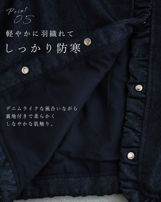 柔らかなデニムに咲く 煌めくアネモネ