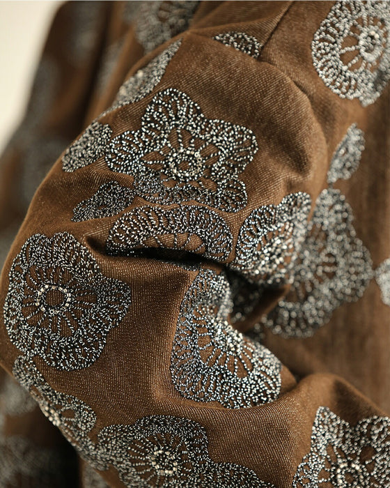 花刺繡 デニムブルゾン