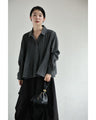 ドラマティックプリーツシャツトップス