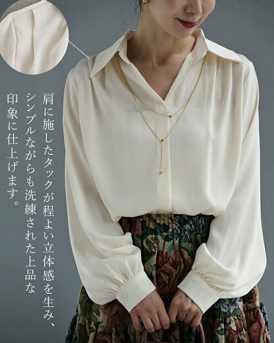 2連揺れるネックレスブラウストップス