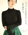 レースの花コサージュニットトップス