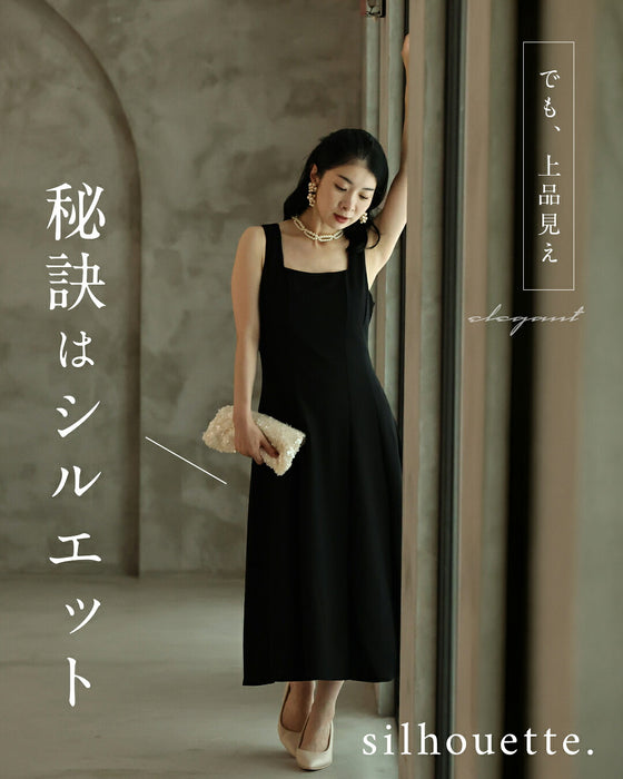 美ラインストレッチワンピース