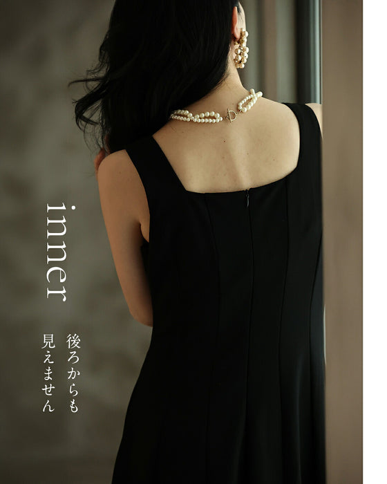 美ラインストレッチワンピース