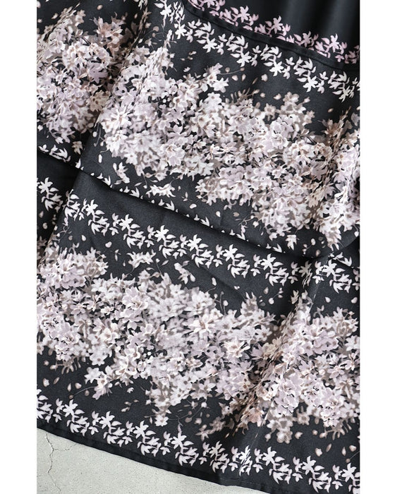 夜桜ロングワンピース（紐ベルト付き）