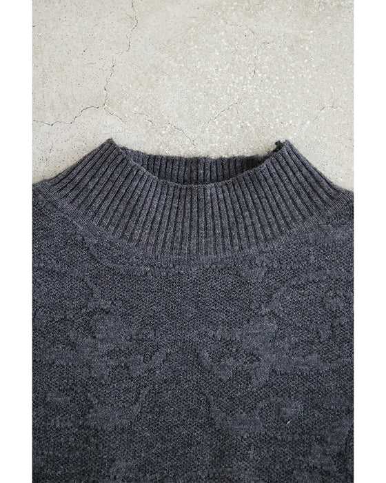 小花レースドッキングニットワンピース