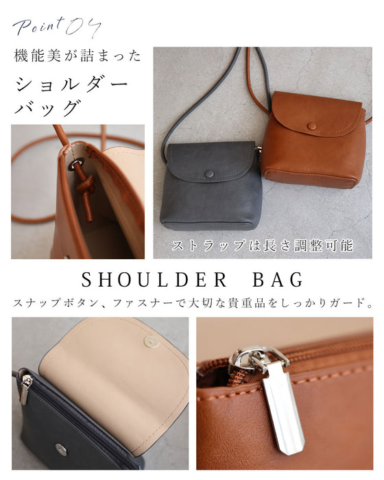 柔らかなレザー風軽量バッグ2点セット【set】