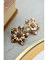 【返品・交換不可】琥珀色の花ピアス