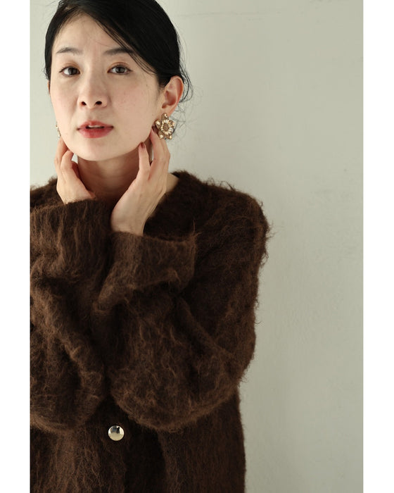 【返品・交換不可】琥珀色の花ピアス