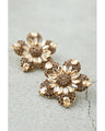 【返品・交換不可】琥珀色の花ピアス