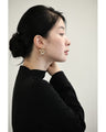 【返品・交換不可】琥珀色の花ピアス