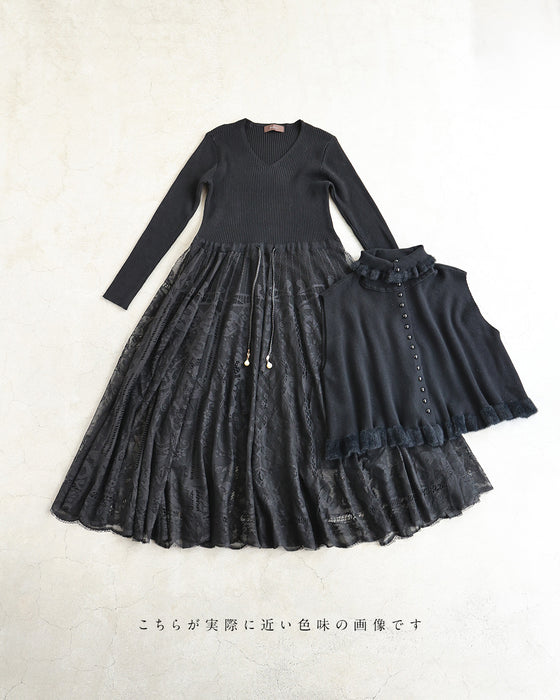 【予約商品】着るだけ、完成。ワンピースとベストの2点セット【set】