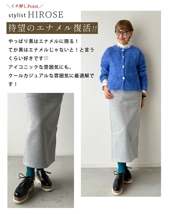 「エナメルver」おしゃれ×履き心地抜群 都合のいい 厚底スニーカー