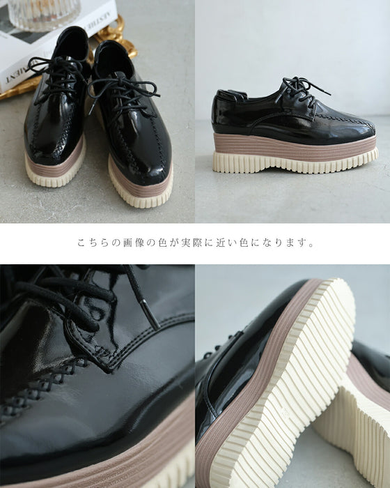 「エナメルver」おしゃれ×履き心地抜群 都合のいい 厚底スニーカー
