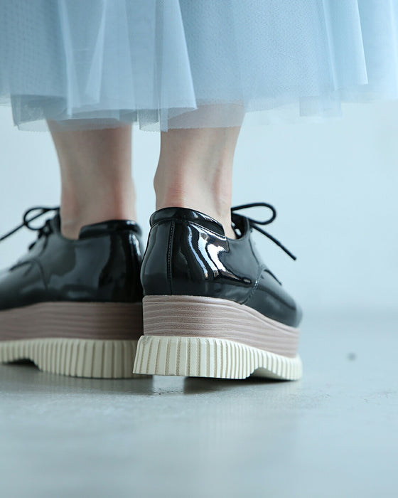 「エナメルver」おしゃれ×履き心地抜群 都合のいい 厚底スニーカー