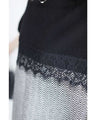 Two-tone square silhouette knit top with lace