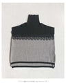 Two-tone square silhouette knit top with lace