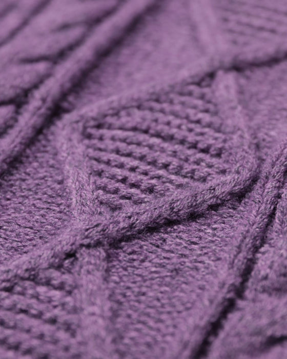 【セール商品返品交換不可】ゆったり厚手ケーブルニットカーディガントップス