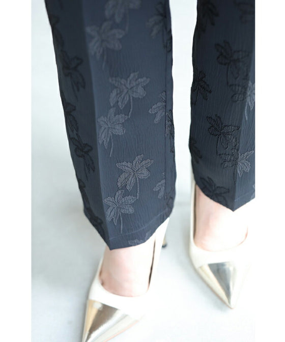 高級感溢れるジャガードのトップスパンツ2点セット