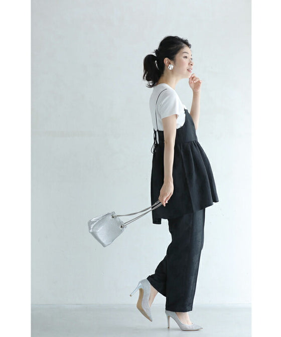 高級感溢れるジャガードのトップスパンツ2点セット