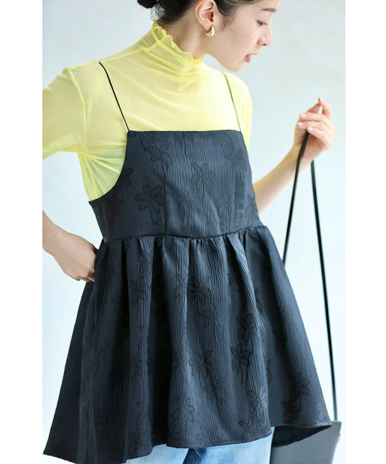 高級感溢れるジャガードのトップスパンツ2点セット