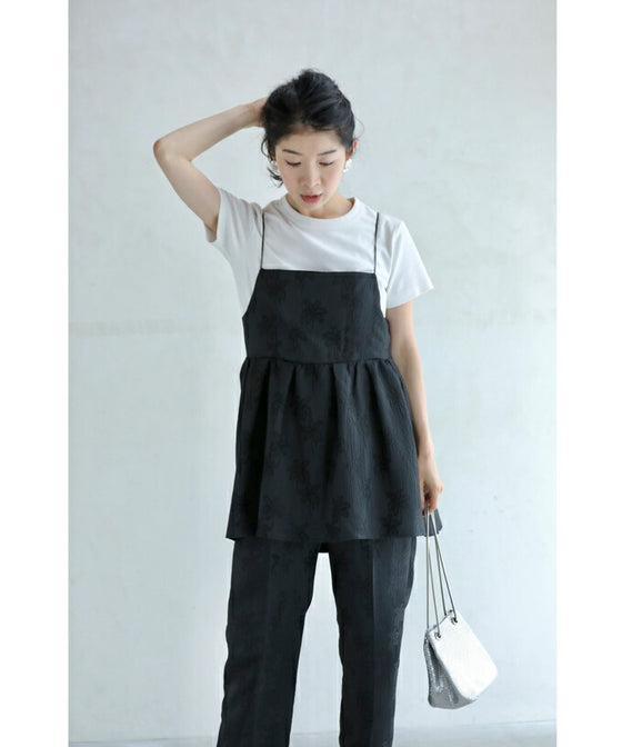 高級感溢れるジャガードのトップスパンツ2点セット