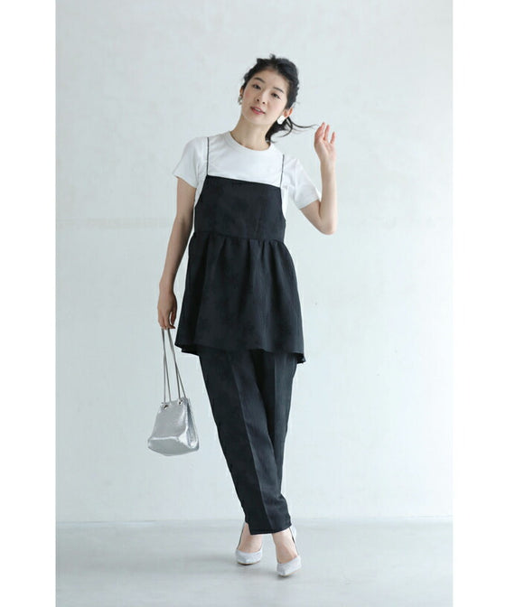 高級感溢れるジャガードのトップスパンツ2点セット