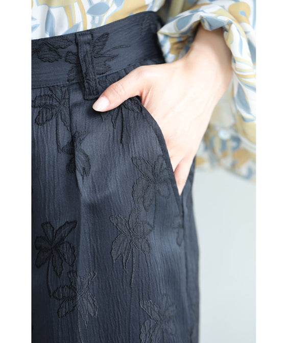 高級感溢れるジャガードのトップスパンツ2点セット