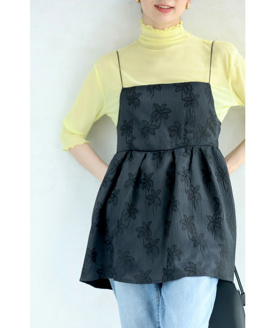 高級感溢れるジャガードのトップスパンツ2点セット