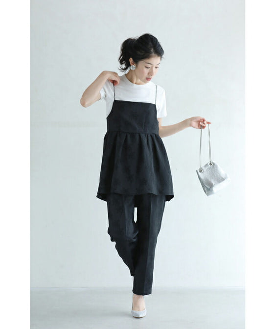 高級感溢れるジャガードのトップスパンツ2点セット