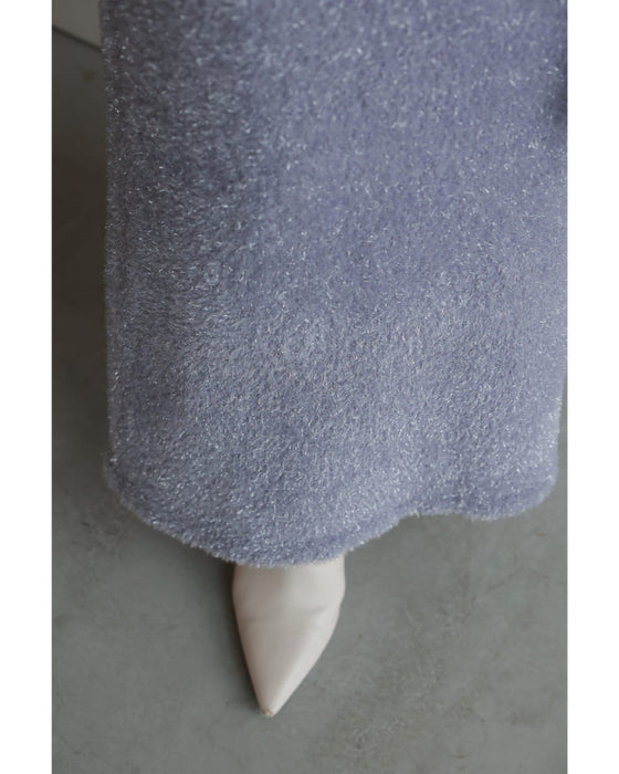 キラキラニットのカーディガンとロングスカート2点セット