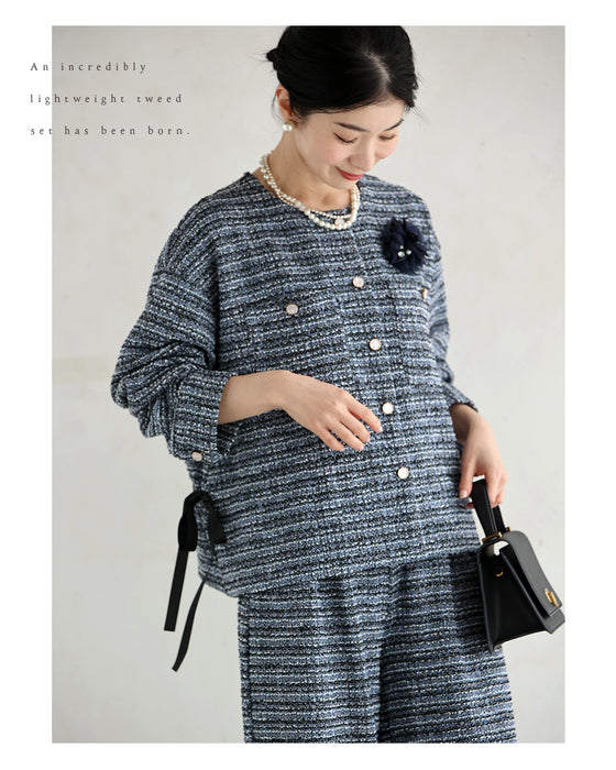 【コーデセット】柔らかく軽やか リラックスツイード2点セット