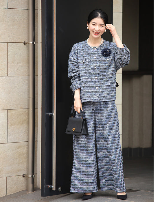 【コーデセット】柔らかく軽やか リラックスツイード2点セット